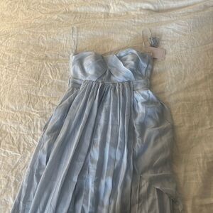 Birds grey light blue grace bridesmaid dress